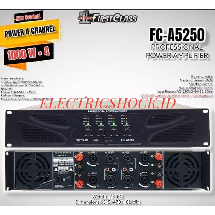 POWER AMPLIFIER FIRSTCLASS FC A5250 / FCA5250 / FIRST CLASS FCA 5250