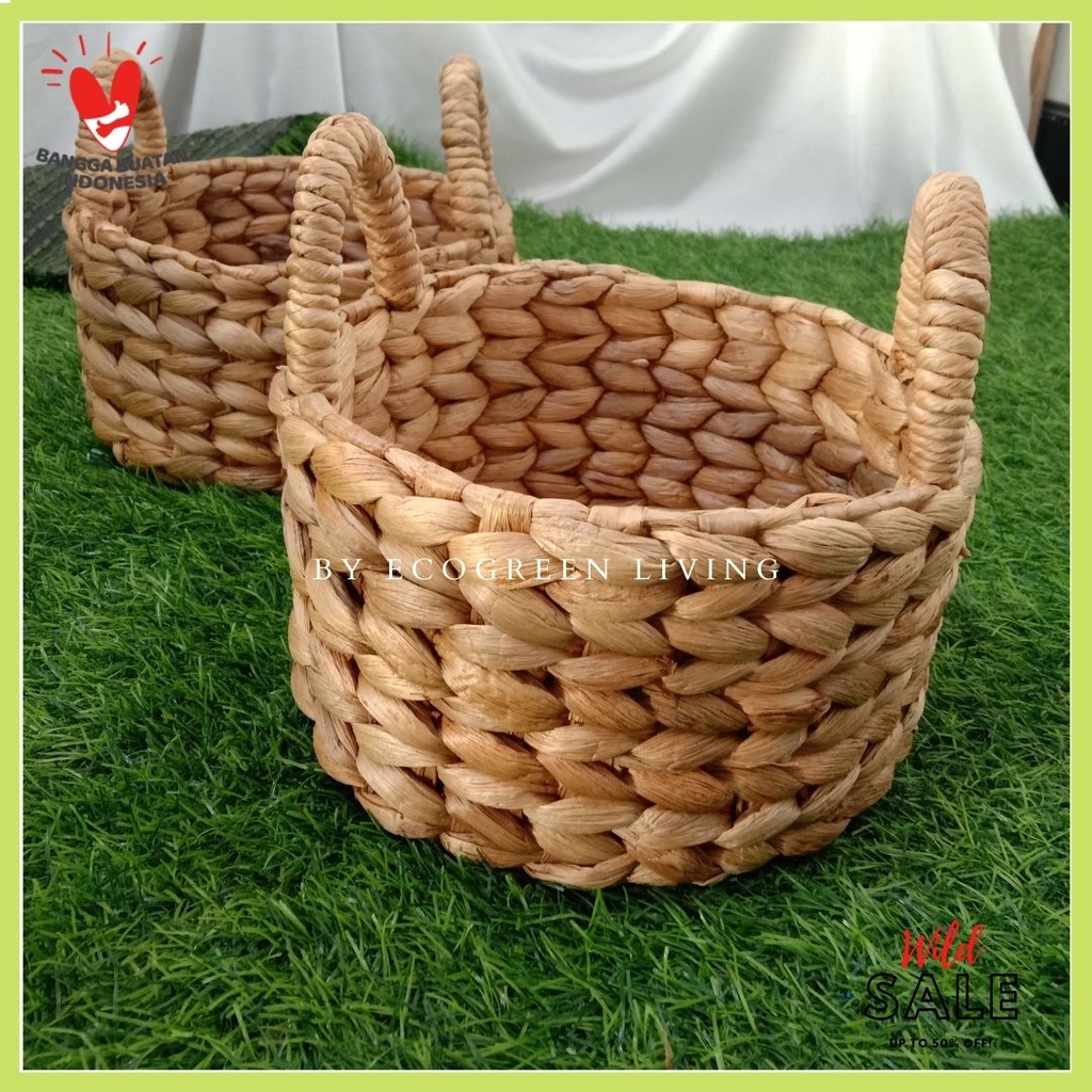 Nampan Bulat // Tray Round anyaman eceng gondok murah