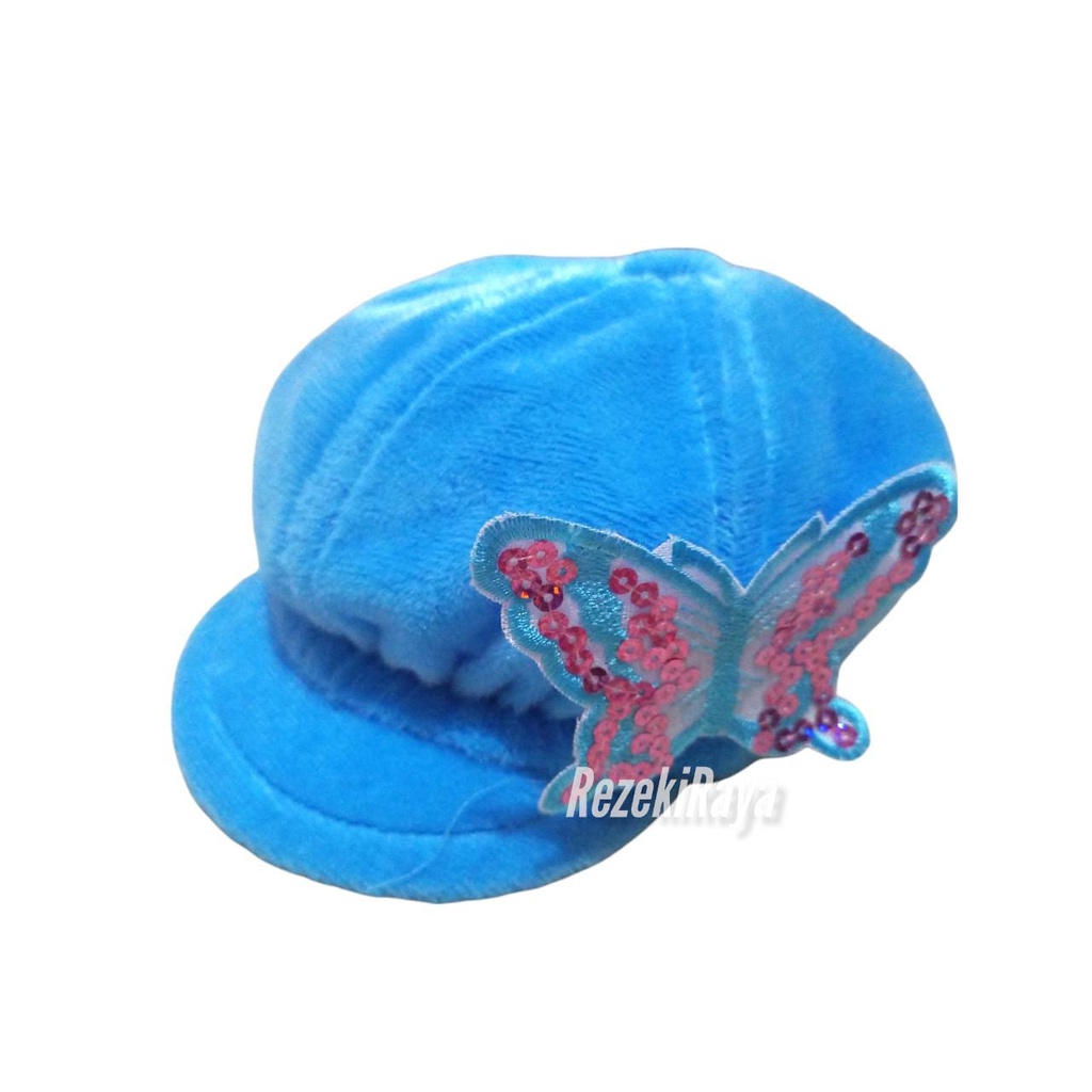 Topi Bludru Anak Balita Topi Anak Kupu Kupu 3 bulan - 16 bulan