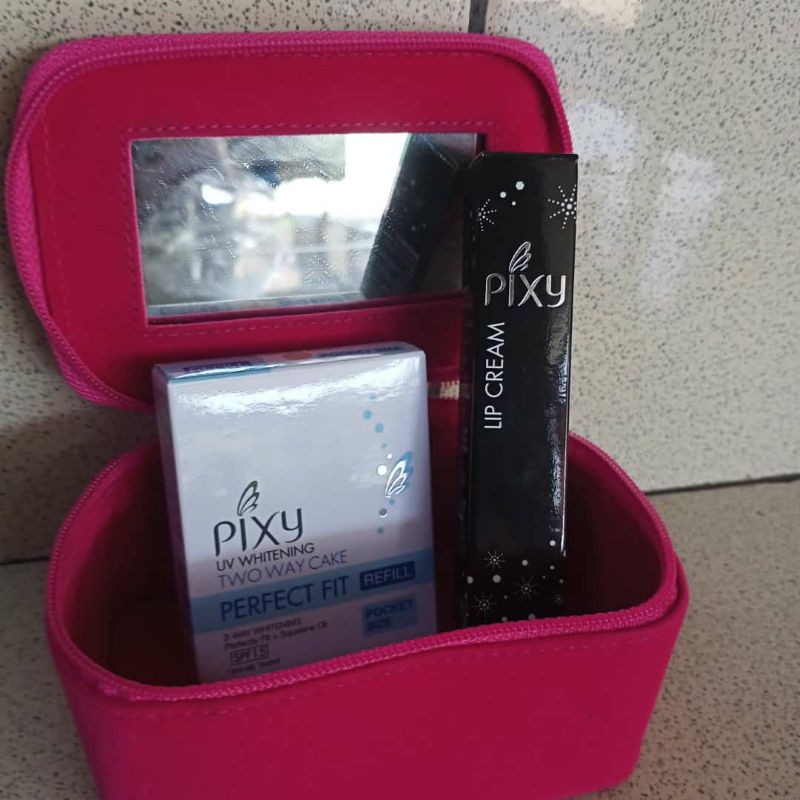 1paket lipcream+bedak pixy