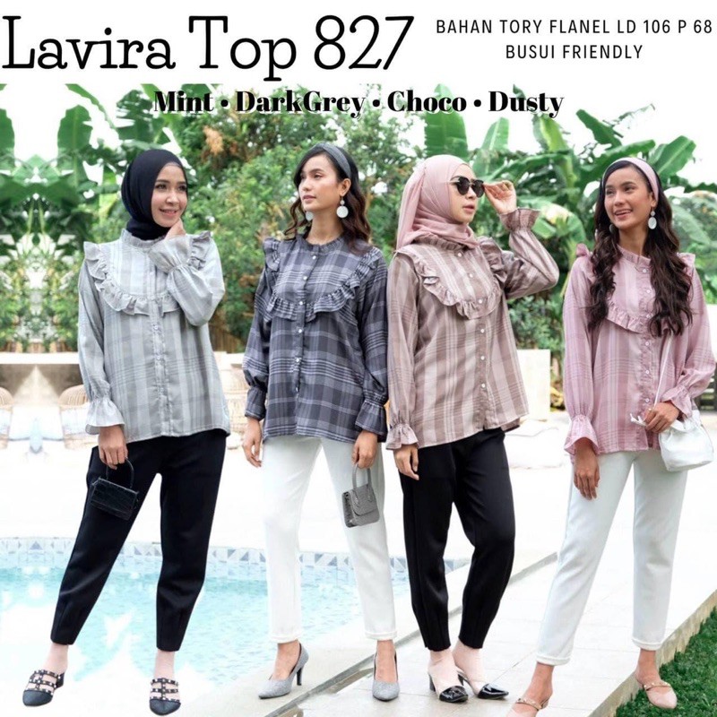 [REAL PICTURE] LAVIRA TOP TORY FLANEL KEMEJA TANAH ABANG PGMTA METRO GROSIR SUPPLIER BAJU LEBARAN
