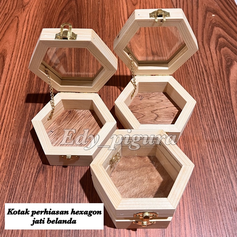 kotak perhiasan hexagonal