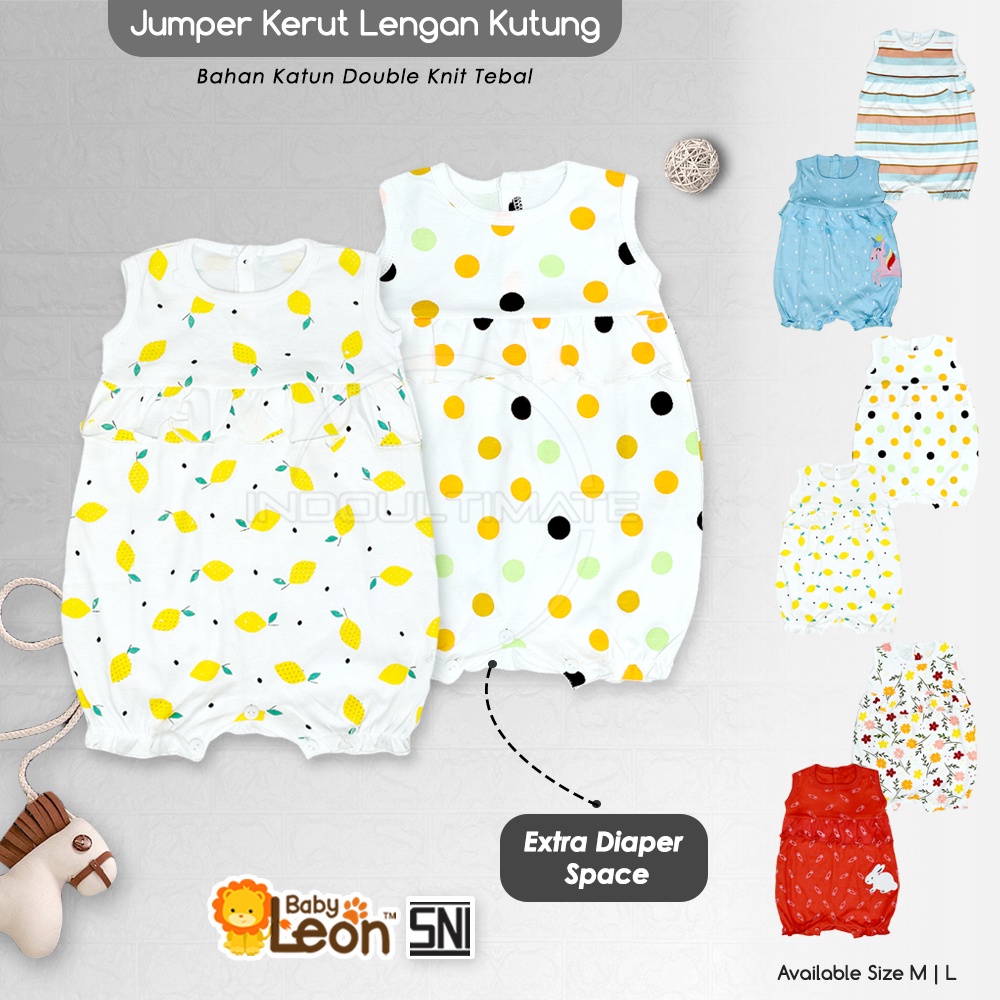 Jumsuit Bayi BABY LEON Perempuan Lengan Kutung GY-046 Jumper Kerut Kutung Jumpsuit Anak Balita