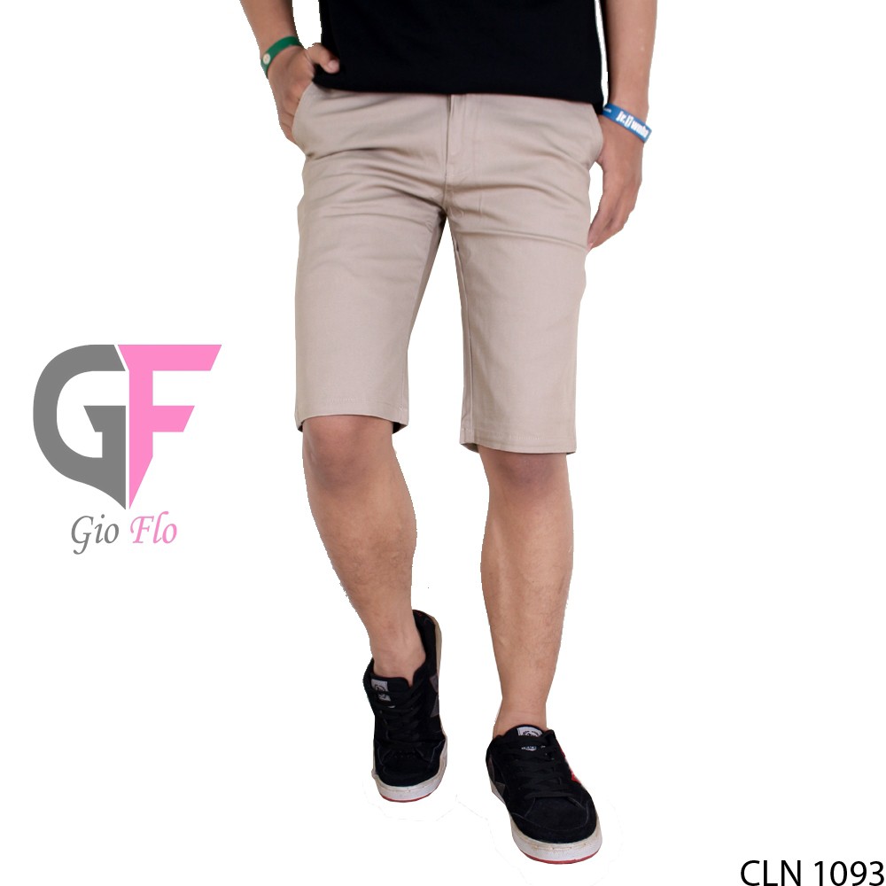 GIOFLO Men Short Chino Pants Celana Pendek Casual Pria Krem / CLN 1093