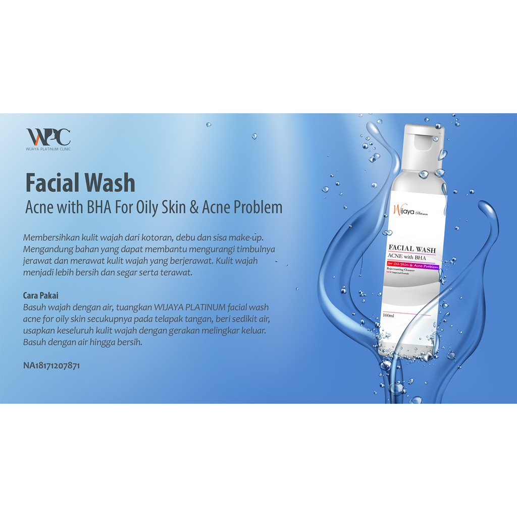 Wijaya Platinum Facial Wash Acne With Bha For Oily Skin And Acne Problem Shopee Indonesia 9777
