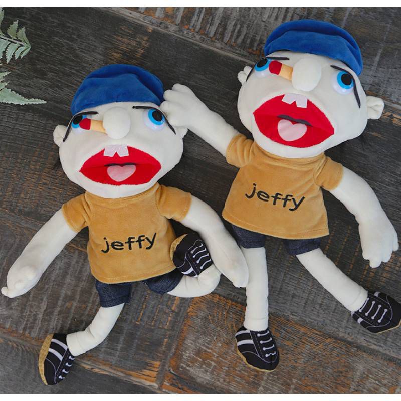 58cm Jeffy Hand Puppet Plush Doll Stuffed Toy Figure For Play House Kids Educational Gift Baby Children Fans Birthday Christmas