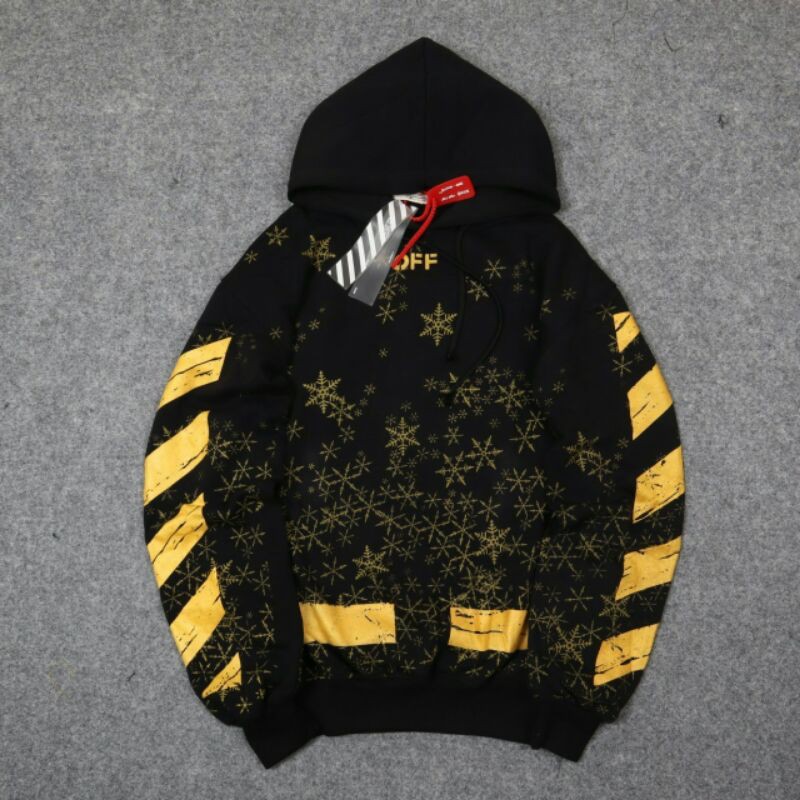 hoodie off white gold snow