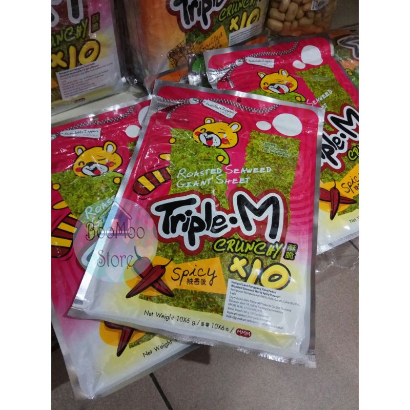 

Rumput Laut Panggang Nori Triple M Crunchy Roasted Seaweed Giant Sheet