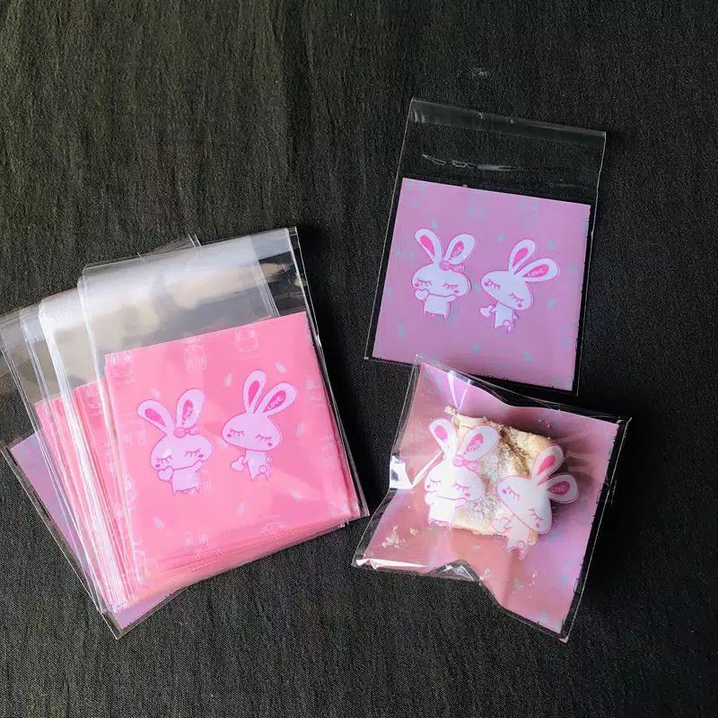 

20pcs kantong plastik kue biskuit twins bunny/ cookies bag candy / souvenir hampers gift