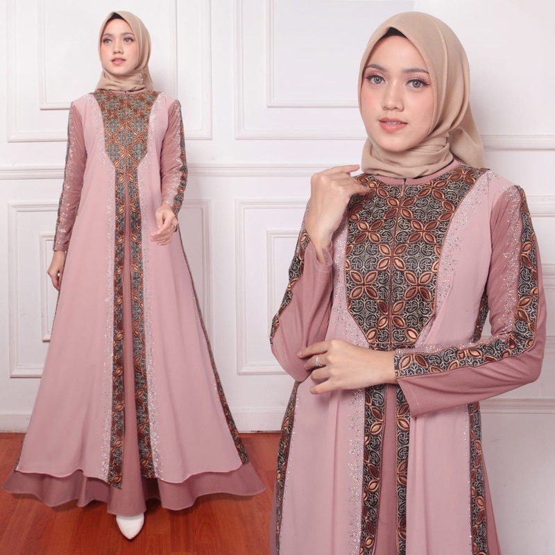 RINA BUSANA - Dress Abaya Busui Friendly - Gamis Abaya Turky - Dress Abaya Pink - Dress Abaya Maroon