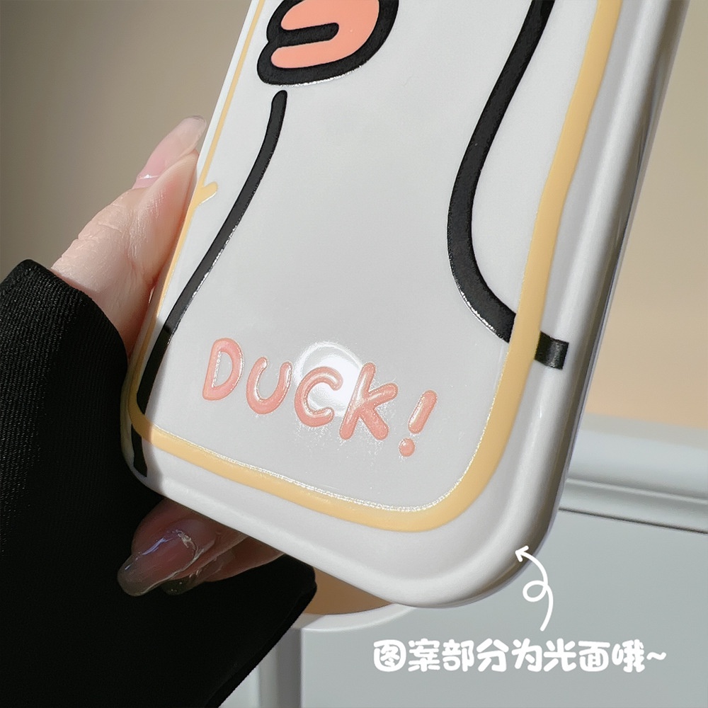 Case Pelindung Motif Kartun Bebek Warna Beige Untuk Iphone 11 8 7 Plus SE2 XS XR 12 13 PRO MAX