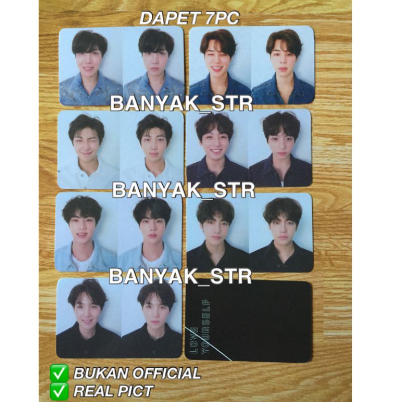 [READY STOCK] 1 PHOTOCARD BTS LOVE YOURSELF TEAR R UNOFFICIAL / PHOTOCARD JUNGKOOK V JIN SUGA JHOPE 