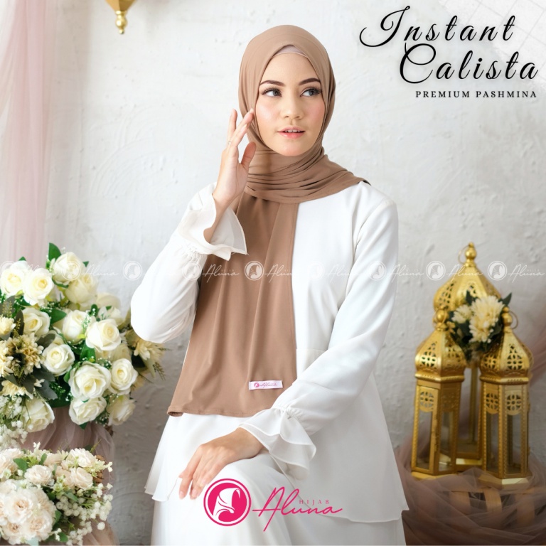 Instant Calista By Hijab Aluna Official | Jilbab | Hijab | Hijab Instan | Jilbab Instan | Jersey Stella-Mocca