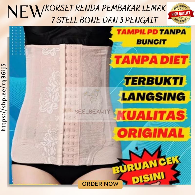 SEETM88 KORSET BIG SIZE JUMBO S-5XL ROSE KORSET PELANGSING PERUT PENGAIT HOOK WAOST TRAINER BODY Korset 34cm 7Tulang S-3XL Corset Pengecil Pembakar Lemak Perut Melahirkan Pelangsing 34 KORSET LONG BREATHABLE 29CM KAIT 4 Korset Pelangsing Pengecil Perut/ko