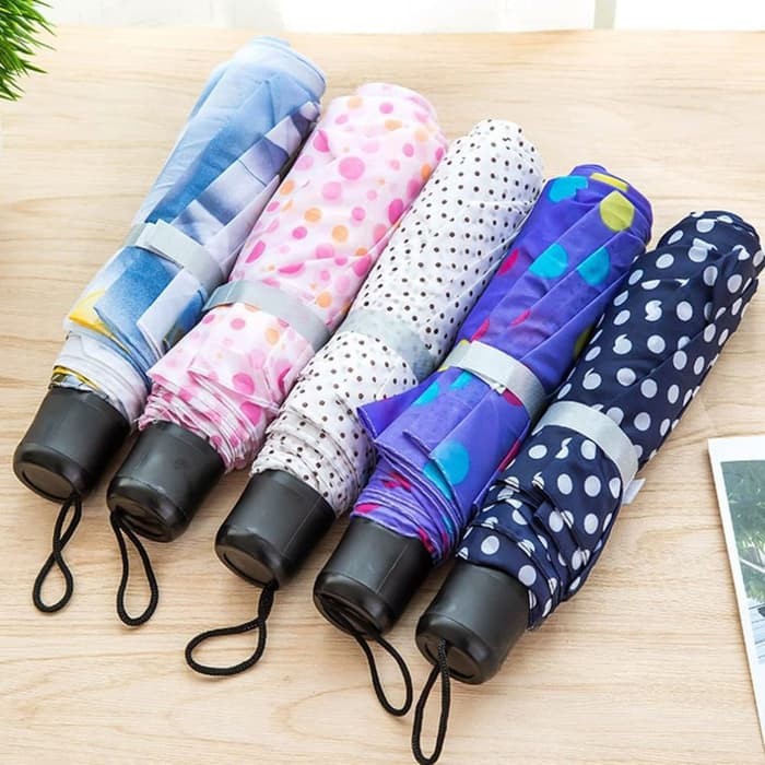 Serbagrosirmurah Mini Pocket Umbrella Payung Lipat Motif Payung Lipat Dan Motif