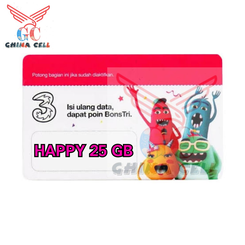 Voucher Tri Happy 25 GB (Nasional + Jabodetabek)