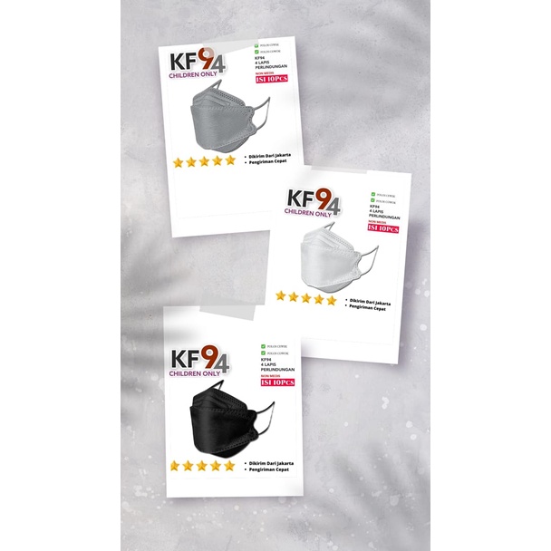 Masker KF94 Anak 4 Ply &amp; KN95 Anak 4 Ply isi 10pcs Premium Masker Anak anak KF94 4ply Disposable