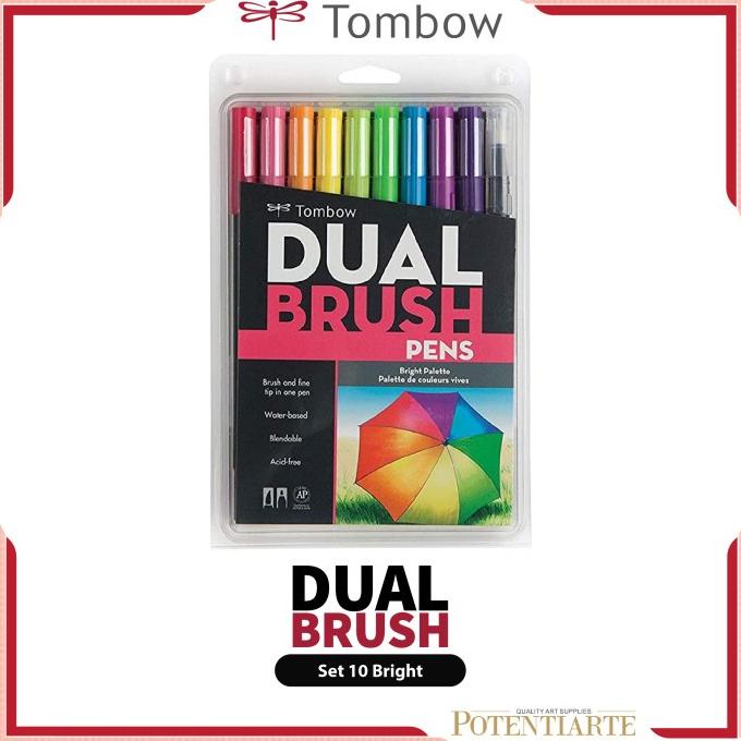 

(BISA COD) Brush Pen Tombow Set 10 Bright Dual Brush GRATIS ONGKIR Kode 1063