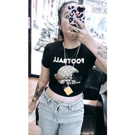 BEFAST - ZGW Kaos Crop Wanita TERYA / Crop Top FootBall (LD 88, P 40) / Kaos Crop Trendy / Kaos keluaran Terbaru / Tshirt Lengan pendek / Crop Top Santai / OOTD Korean Style / Kaos Best Seller