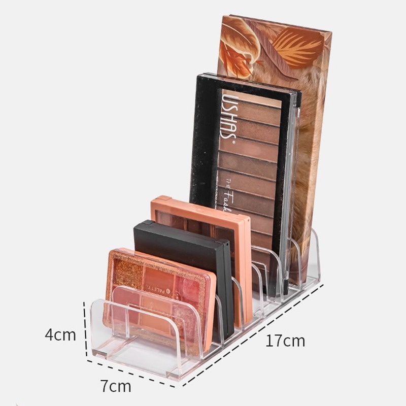 Kotak Penyimpanan Eyeshadow Bahan Plastik Akrilik Transparan Multifungsi Dengan 7 Kompartemen