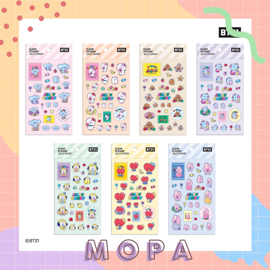 [READY] bt21 official jelly candy clear sticker