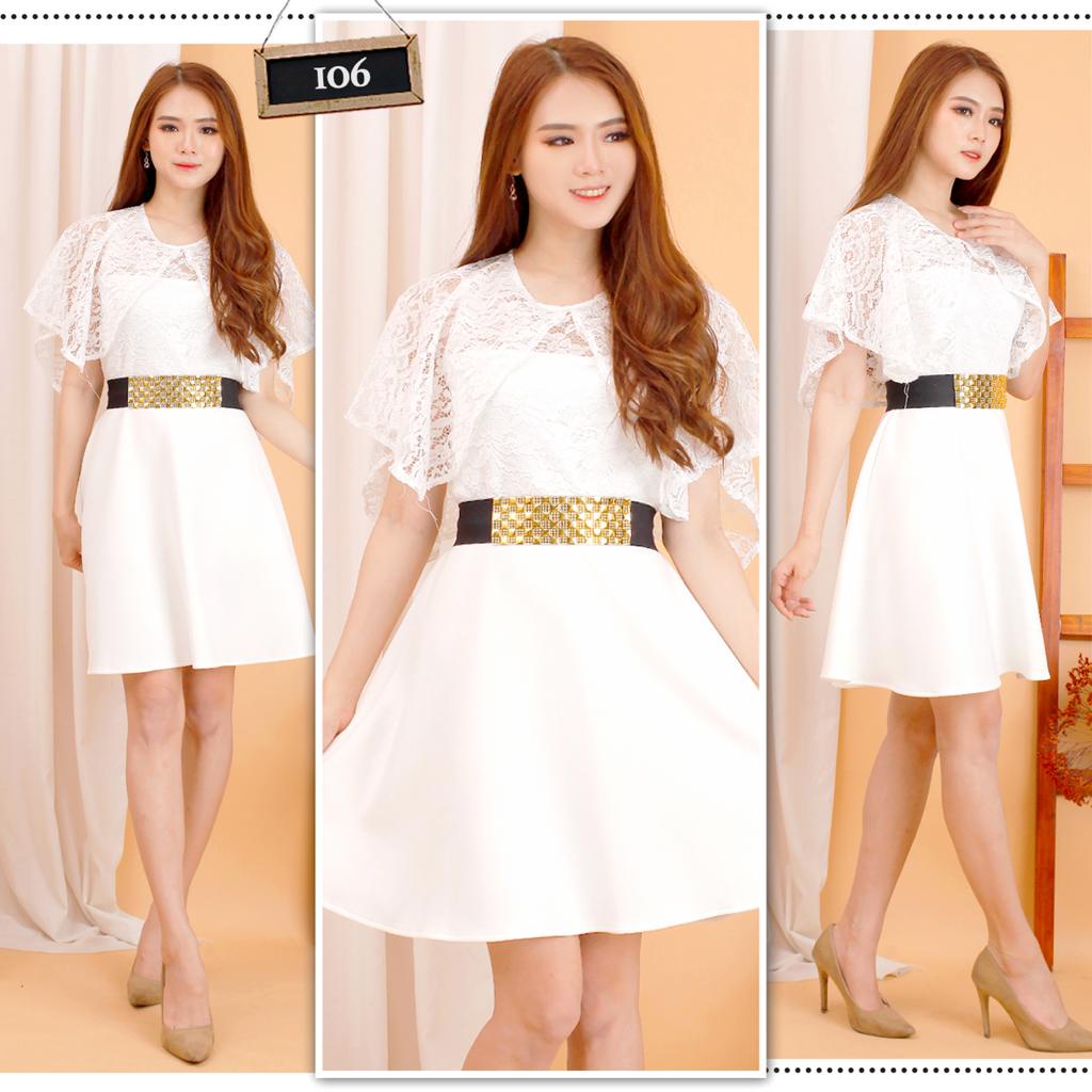 kathryn collection #106 ,DRES NABILA ROK MEKAR SCUBA IMPORT PREMIUM KOMBINASI BRUKAT free belt khusu