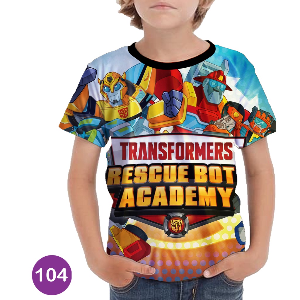 Baju Anak Transformers Rescue Bots Baju 3D Animasi Anak #COWO-104
