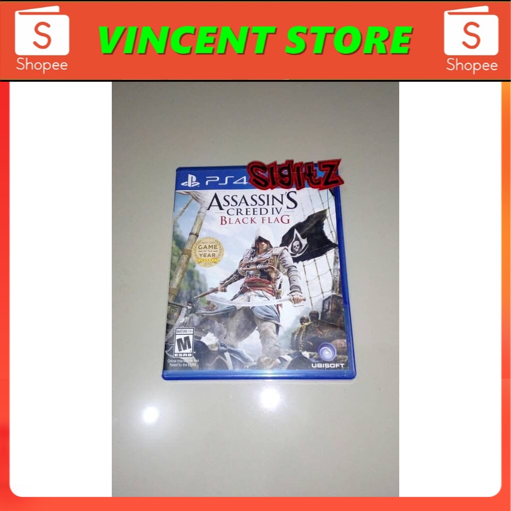PRODUK ORIGINAL  bd ps4 kaset Game ASSASSINS CREED IV black flag