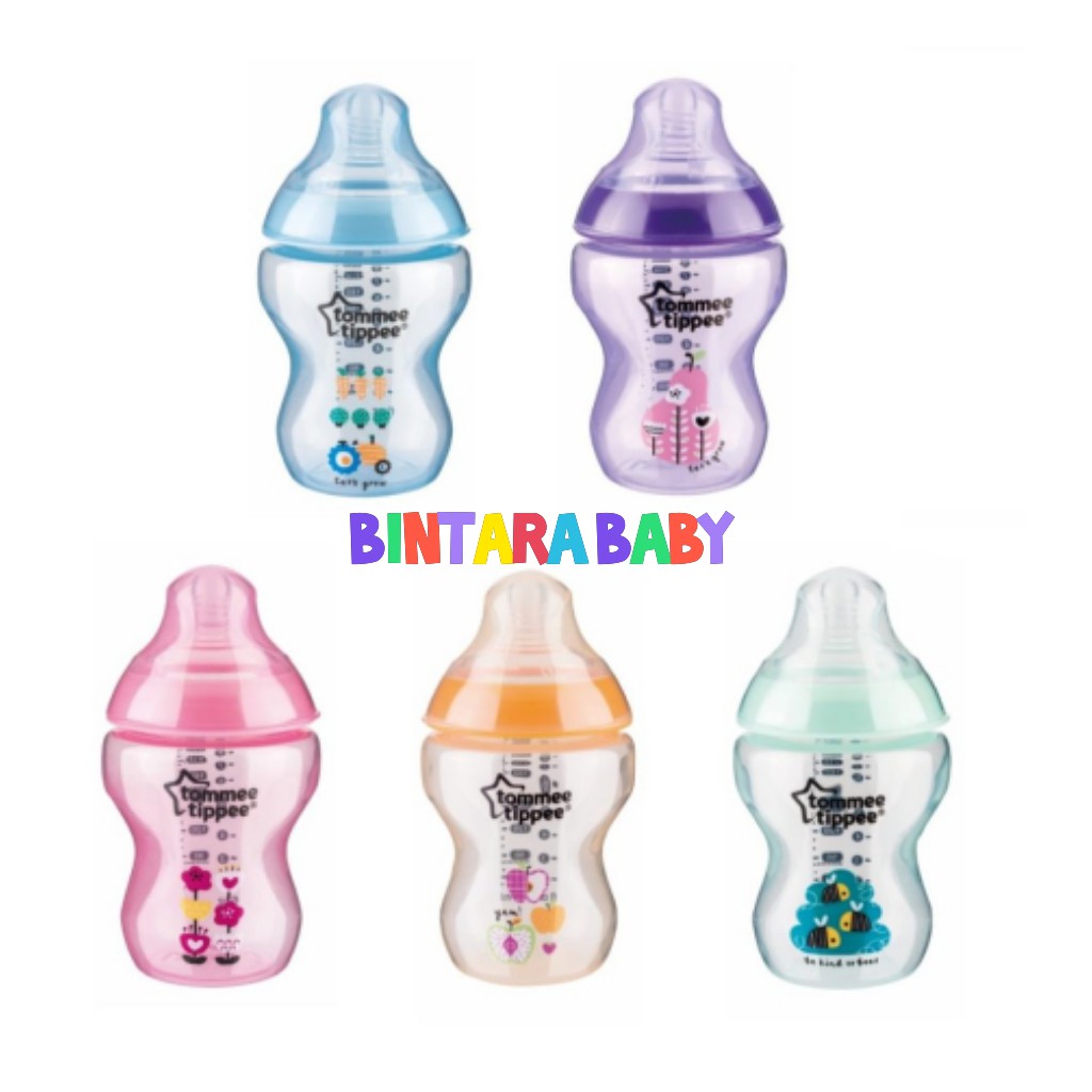 Botol Susu Tommee tippee 260ml Decorated  Blue Pink Dot Tommee Tippee