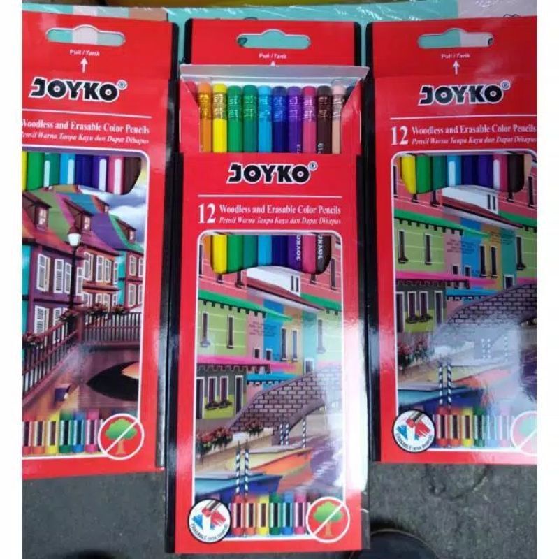 Pensil Warna Joyko Woodless 12/24 Dapat Dihapus Juga