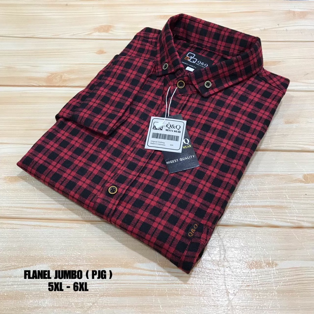 KEMEJA FLANEL JUMBO PRIA LENGAN PANJANG PREMIUM KUALITAS DISTRO - Kemeja Flanel Lengan Panjang oversize XXL XXXL XXXXL / Size Jumbo baju atasan kemeja pria