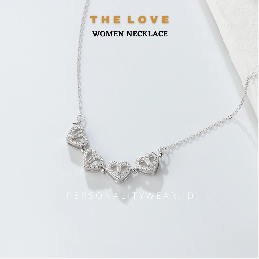 Kalung Cewek Wanita Anti Karat Liontin LOVE