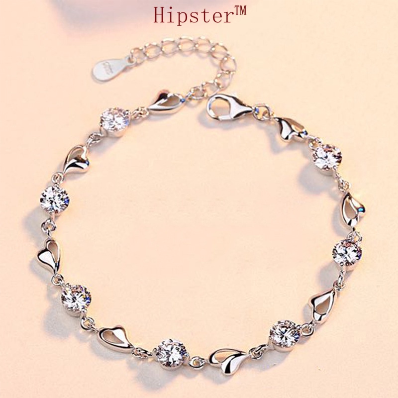 Fashion Elegant Platinum Diamond Simple and Light Luxury Bracelet