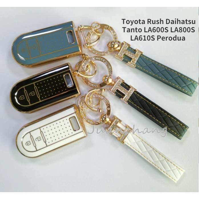 Casing Kunci Mobil 2 Tombol Bahan TPU Untuk Toyota Rush Daihatsu Tanto LA600S LA800S LA610S ALL NEW RUSH 2018 / VELOZ 2019 DAIHATSU All New TERIOS