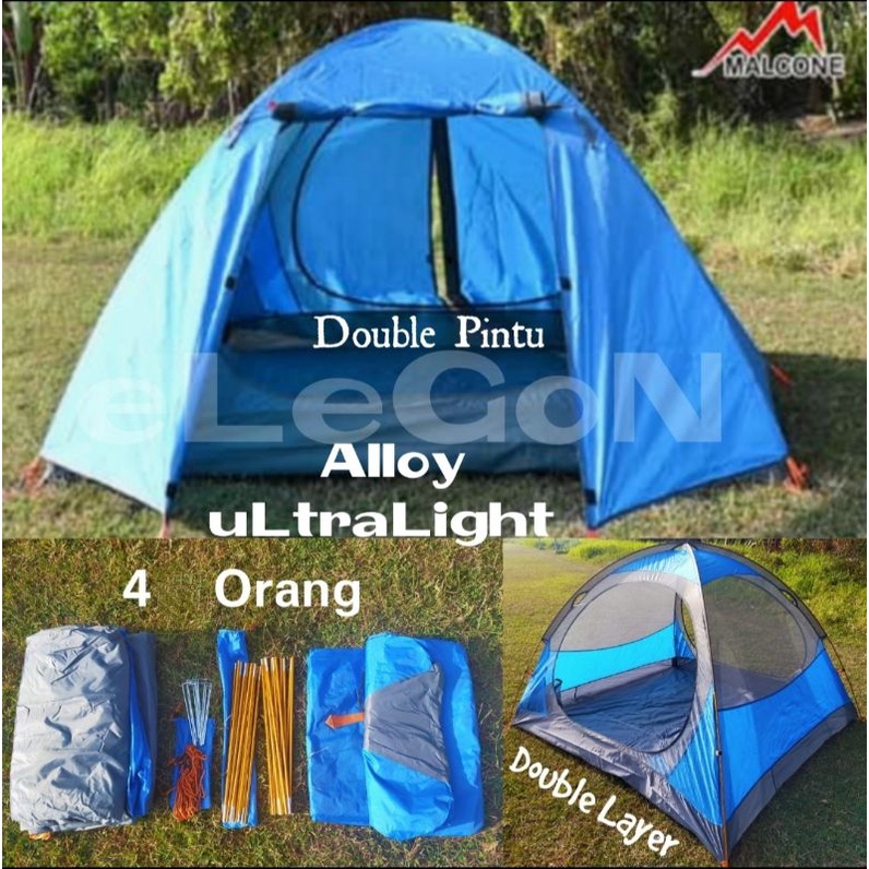 Tenda Malcone Ortwin 4 Org Blue Alloy Double Layer Waterprof Ort Win