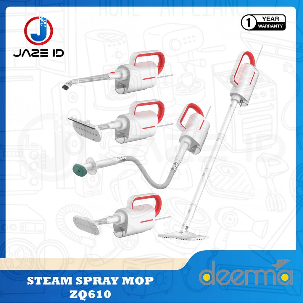 Deerma ZQ610 Steam Spray Mop Alat Pel Uap Vacuum Garansi