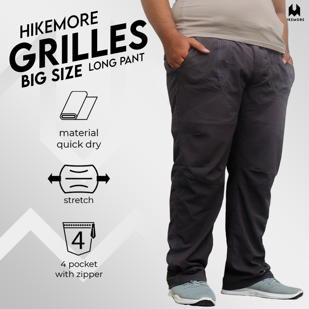 Hikemore Grilles Celana Panjang Gunung Outdoor Quickdry Dry Fit Stretch Original