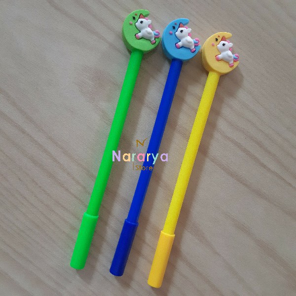 

2x Gel Pen Unicorn Bulan / Gel Pen Karakter / Gel Pen Lucu / Pulpen Lucu / Alat Tulis Sekolah
