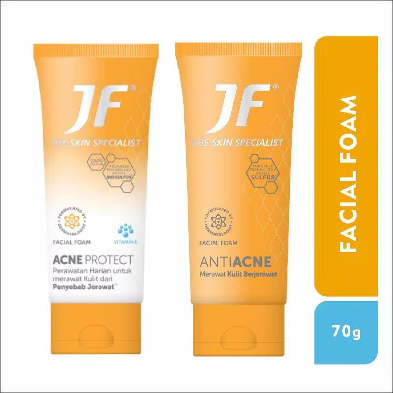 [ORIGINAL] JF Facial Foam 70 Gr ANTI ACNE, ACNE PROTEC