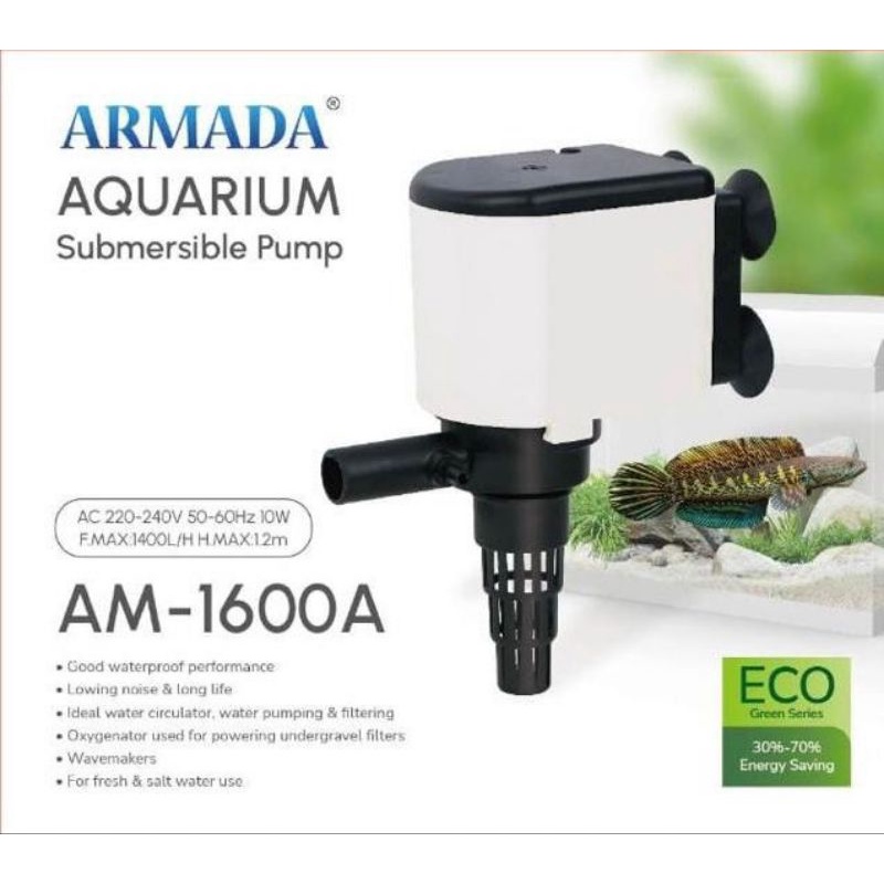 Mesin Pompa Celup Aquarium ARMADA AM 1600 A Powerhead Aquarium 50-80Cm