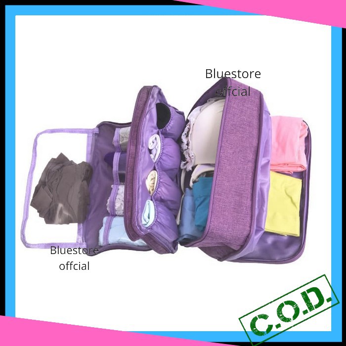 Tas Travel Wanita Lipat Mini Waterproof Anti Air Pouch Serbaguna Tempat Pakaian Dalam Kotak Penyimpa