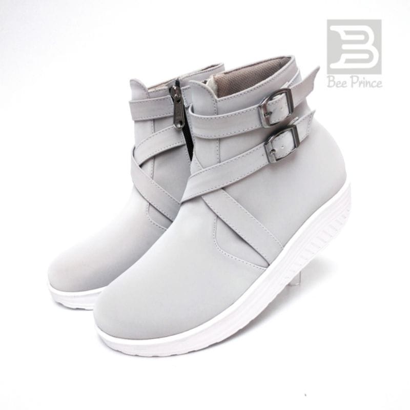 sepatu boots wanita cantik, sepatu boots wedges, sepatu boots korea, sepatu boots perempuan trendy