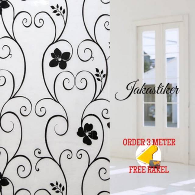 Sticker/stiker kaca/kaca film/motif batik hitam
