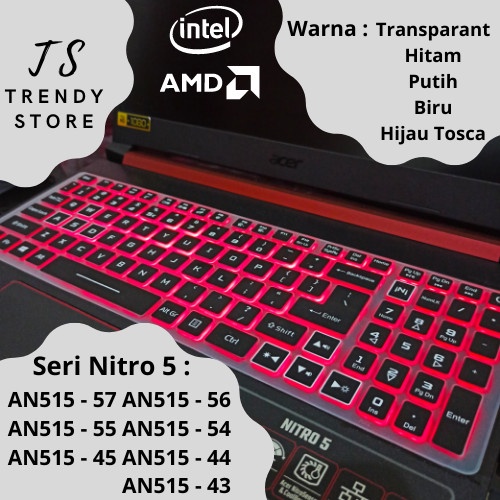 Keyboard Protector Cover Acer Nitro 5 (AN515-54, AN515-44, AN515-55) - Hitam