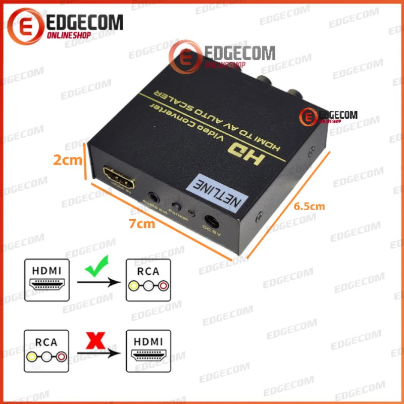 Konverter HDMI to AV / Digital to Analog with Adaptor NETLINE