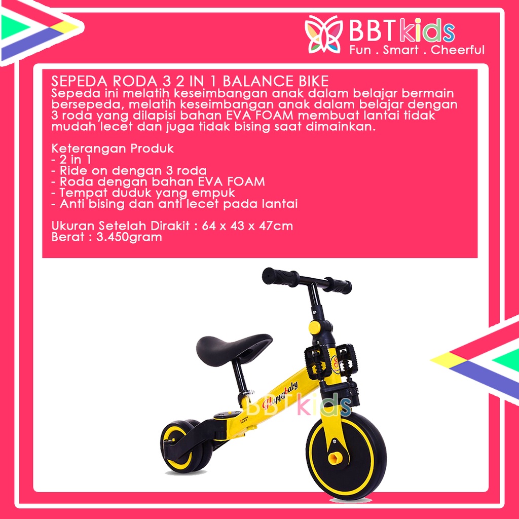 SEPEDA RODA 3 2IN1 BALANCE BIKE KESEIMBANGAN ANAK TRICYCLE GOODBOY