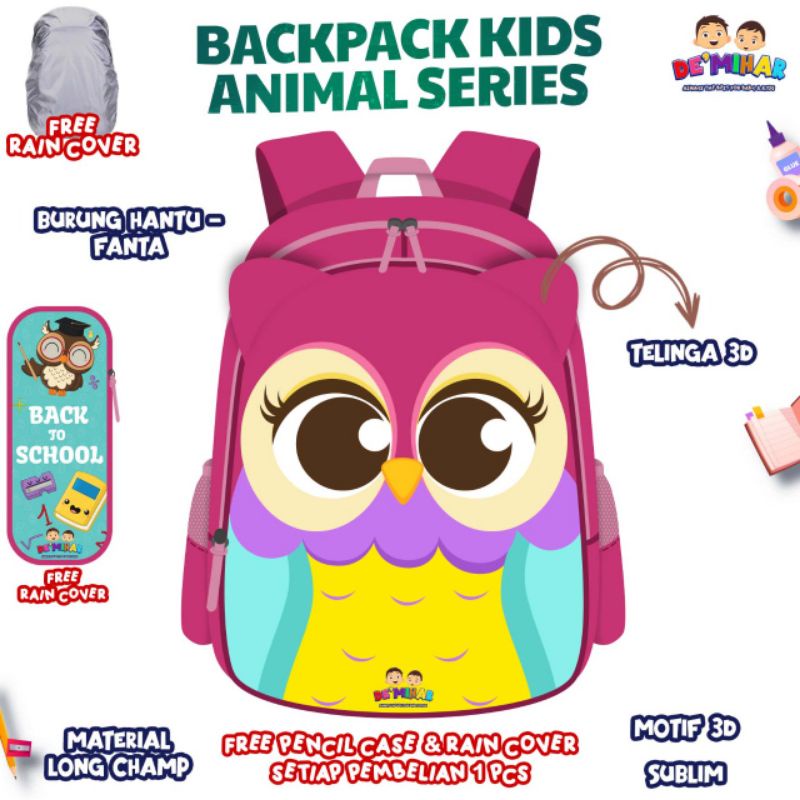 Ready ‼️ Backpack Kids Animal Series 3D