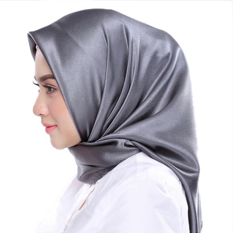 Import JILBAB/HIJAB Segiempat POLOS SATEEN Bahan lembut dan adem dipakai JB001