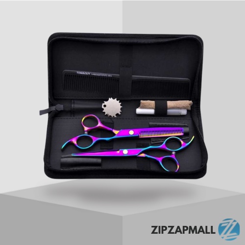 Set Gunting Rambut Professional Scissors / Gunting Sasak Rambut Set Profesional Lengkap Jepang Salon Stainless Steel Babershop Sila Hitam Original / Gunting Potong Pangkas Rambut / Alat Potong Rambut Anak / Pemotong Rambut / Gunting Cukur Pencukur Rambut