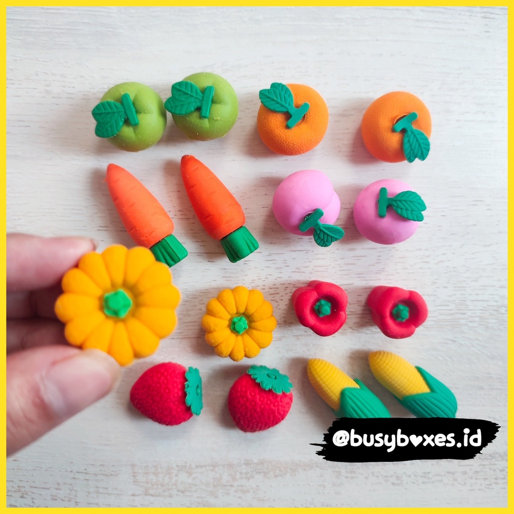 [busyboxes.id] Mainan Edukasi Pretend Play Penghapus Buah dan Sayur isi 16